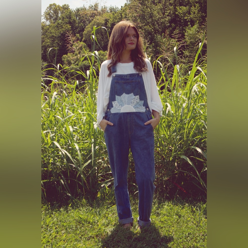 Custom patchwork overalls